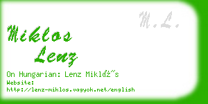 miklos lenz business card